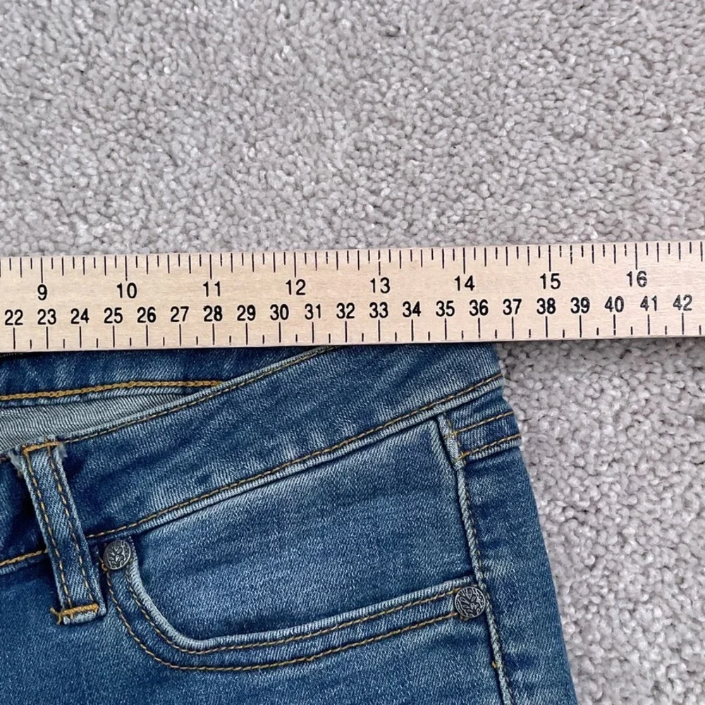 Prana Jeans Womens 4‎ Blue London Slim Low Rise Medium Wash Stretch Denim